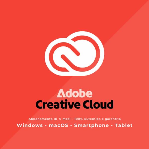 Adobe Creative Cloud Tutte le App – Abbonamento 6 mesi (Windows/Mac)