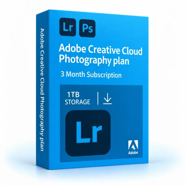 Adobe Creative Cloud Photography Plan 1TB – Abbonamento 3 Mesi (1 PC) | Licenza Digitale Originale